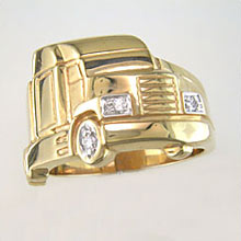 Tractor Trailor Ring with diamonds