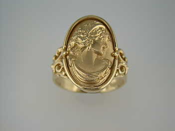 gold cameo ring oval
